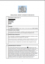 Regulation 28: Report to prevent future deaths: Charlotte Swift